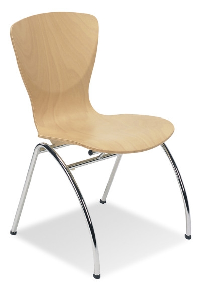Посетителски стол BINGO wood chrome